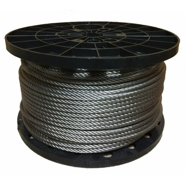 255 Ft Cable Length Black Vinyl Coated Galvanized Steel Wire Rope 7x19 Strand 3/16-1/4 Cable Only 
